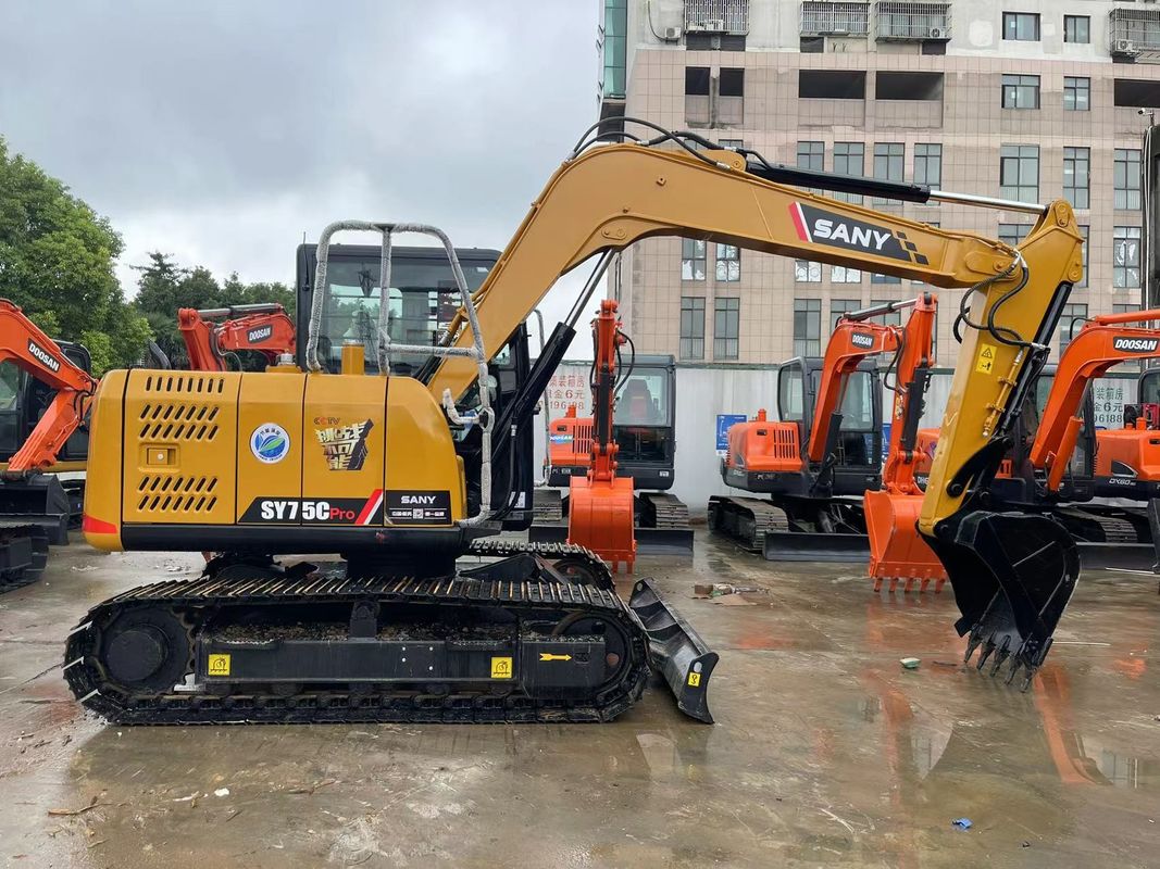 2022 Χρησιμοποιούμενος Sany SY75C εξορυκτής Sany Crawler 7.5 τόνων Mini εξορυκτής