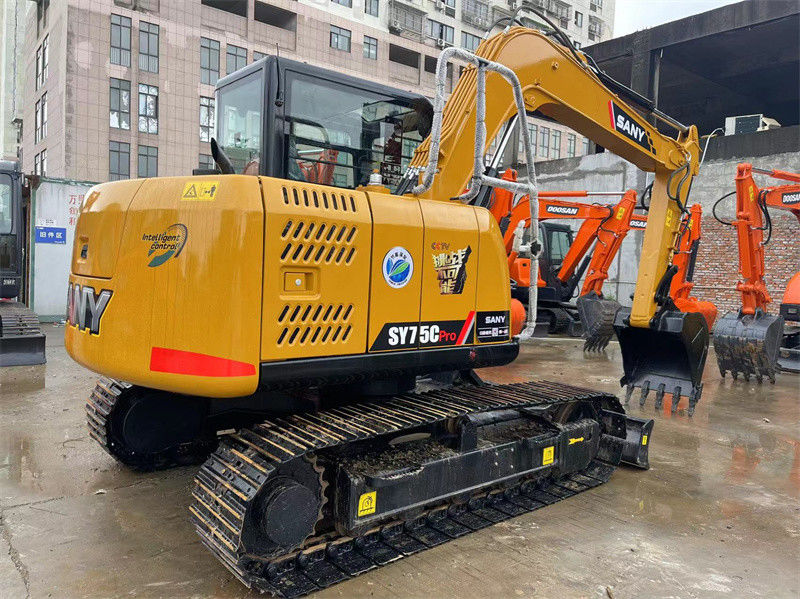 Χρησιμοποιούμενος Sany SY75C Pro Mini Excavator Δεύτερο χέρι 7.5 τόνων Sany Mini Digger